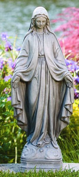 Blessed Mother Mary Sculpture Cast Stone Cement Virgin Church